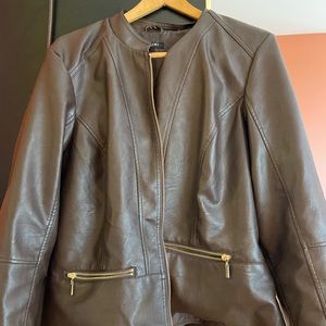 Brown faux leather jacket Petalum style 2xl